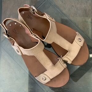FRYE Halle Rivet Leather Sandals